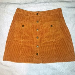Burnt orange corduroy skirt